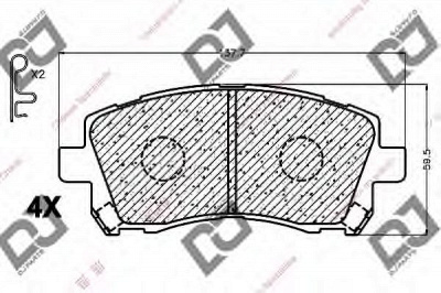 DJ PARTS bp1038 -  Комплект тормозных колодок, дисковый тормоз